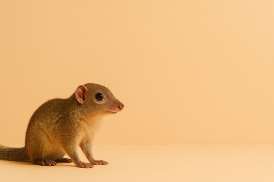 Common Treeshrew on Beige Studio Background