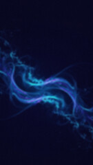 Obraz premium Glowing blue and purple smoky wisps swirling against a dark navy background
