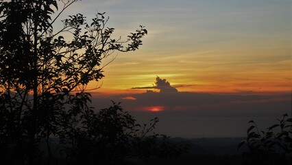 Fototapeta premium sunset over the river