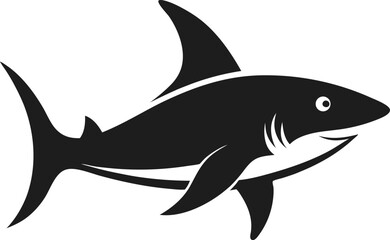 shark silhouette vector illustration on white background