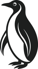 Penguin Silhouette Vector Illustration On White Background