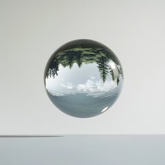 A single droplet of water suspended