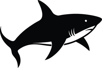 shark silhouette vector illustration on white background