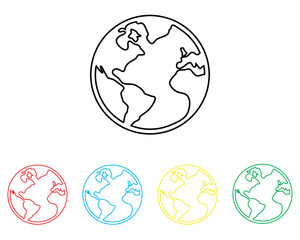 Globe icon vector. Earth icon sign symbol in trendy flat style. Set elements in colored icons. Planet vector icon illustration isolated on white background