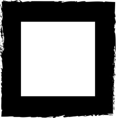 Obraz premium Set collection of square black frames with brush strokes