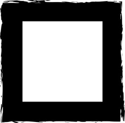 Obraz premium Set collection of square black frames with brush strokes