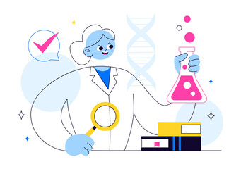 Experiment Vector Illustration Featuring a Laboratory Conducting Scientific Research, Experimentation, and Measurement to Test a Hypothesis