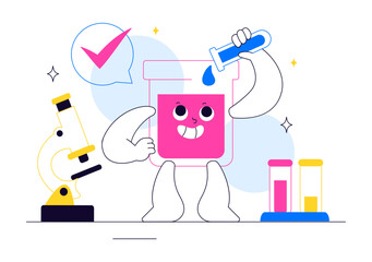 Experiment Vector Illustration Featuring a Laboratory Conducting Scientific Research, Experimentation, and Measurement to Test a Hypothesis