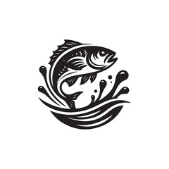 logo of fish jumping on water