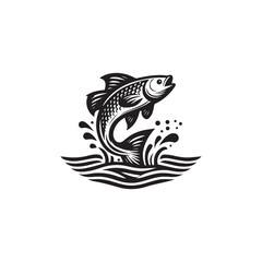 logo of fish jumping on water