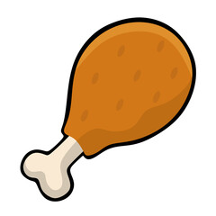 Roasted Chicken Leg with Crispy Skin Food Illustration