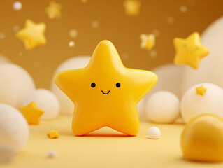 3d golden star