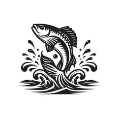 logo of fish jumping on water