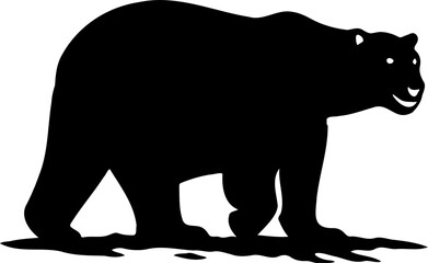 polar bear silhouette vector illustration, isolated on white