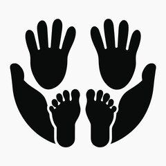 Obraz premium Teamwork Icon Three Silhouettes Representing Collaboration, Unity, and Group Effort