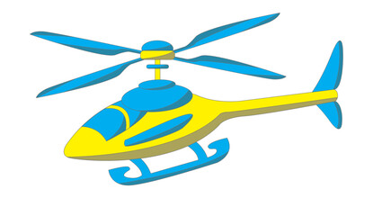 Colorful Cartoon Helicopter Vector Illustration