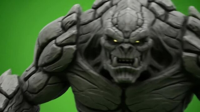 Muscular Stone Monster Growling