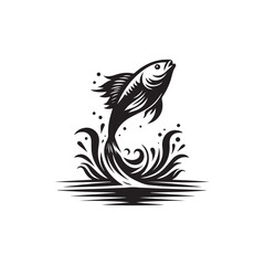 logo of fish jumping on water