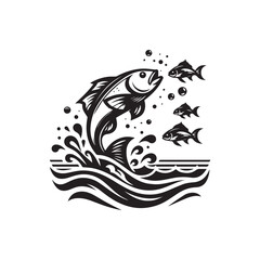 logo of fish jumping on water