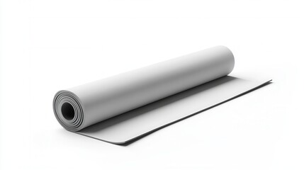 Mockup of a blank yoga mat with rolled-up design, 