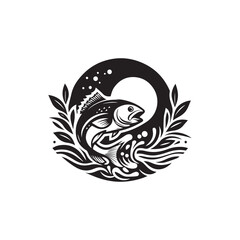 logo of fish jumping on water