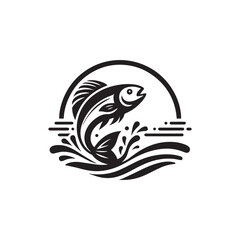 logo of fish jumping on water
