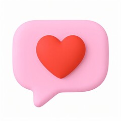  3D Love Chat Bubble