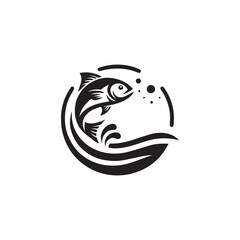 logo of fish jumping on water