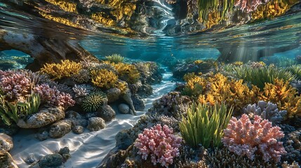 Vibrant Underwater Coral Reef Paradise: A Symphony of Colors and Life