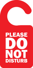 Do not disturb handle door icon . Red do no disturb card sign . Vector illustration