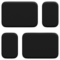 3D Dark Footer Layout Icon