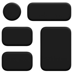3D Dark List Interface Icon