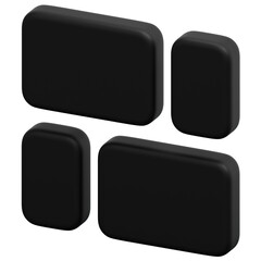 3D Dark Footer Layout Icon
