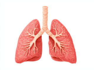 Human lungs, lungs on white background, Lungs anatomy. Human internal organ.