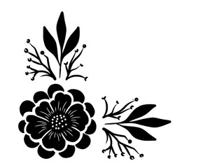 Flower silhouette for card corner, beautiful flower design suitable for cards, decorations and various designs.
