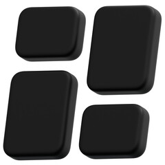 3D Dark Sidebar Layout Icon