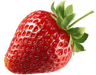 A realistic strawberry illustration isolated on a transparent background