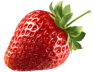 A realistic strawberry illustration isolated on a transparent background