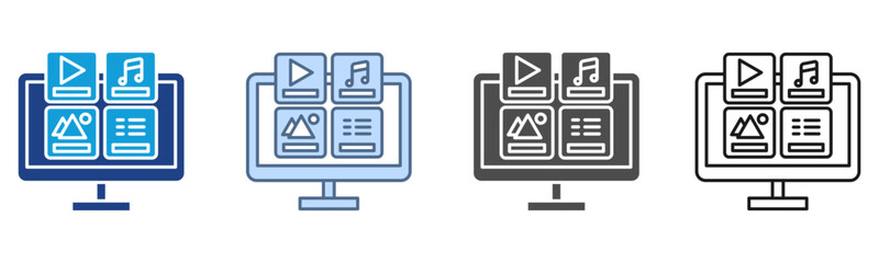 Content Icon Set Multiple Style Collection