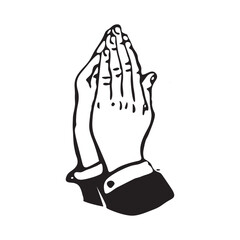 pray hand vector sign 