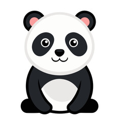 Naklejka premium Cute little panda sitting isolated on white background 