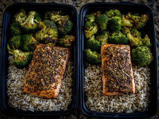 healthy salmon meal prep containers for week