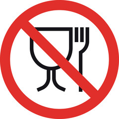 No food safe sign . No food grade sign .  Not suitable for food icon . Vector illustration
