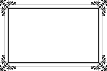 Elegant Vintage Black Frame with Ornate Corners. 481