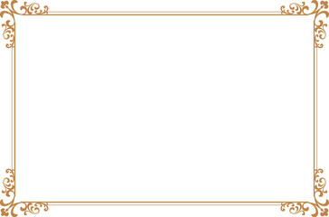 Elegant Vintage Gold Frame with Ornate Corners. 478