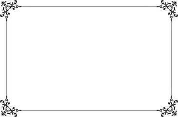 Elegant Vintage Black Frame with Ornate Corners. 480