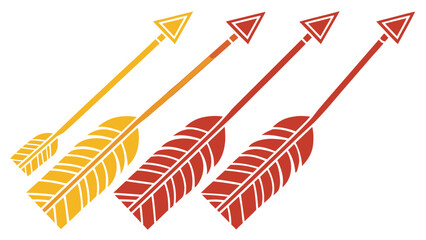 Four Colorful Arrows Aiming Upward Together Symbolizing Direction Progress and Teamwork