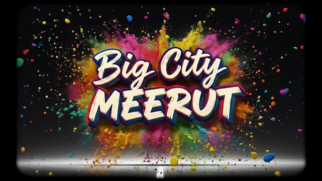 Colorful celebration graphic design for big city meerut event