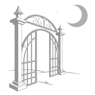 recommend clip art: Moon Gate  Traditional Lunar Festival Symbols for Graphic Design