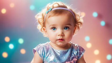 Y2K idol baby – Kawaii fantasy portrait in retro-futuristic style